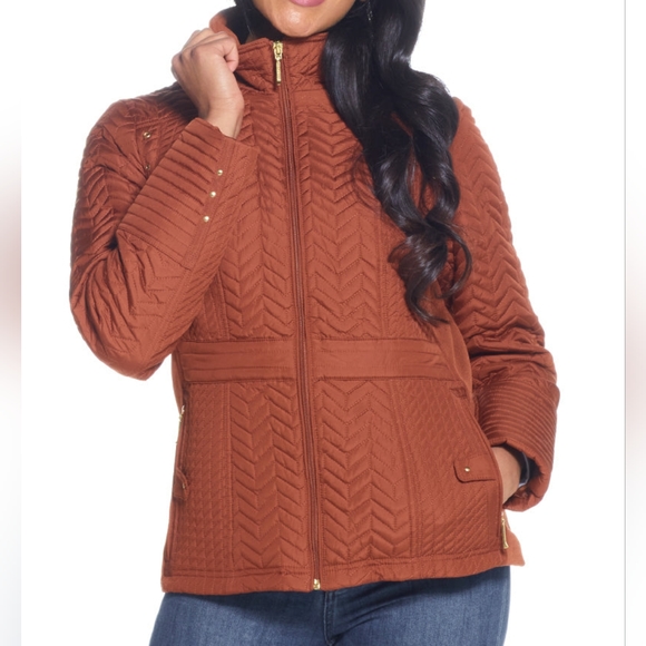 NWT Burnished Pecan QUILTED JACKET WITH SIDE STRETCH XL - Picture 1 of 11